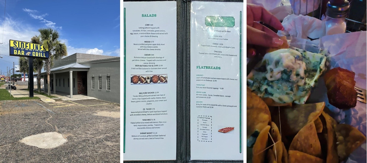Sidelines Bar & Grill Menu