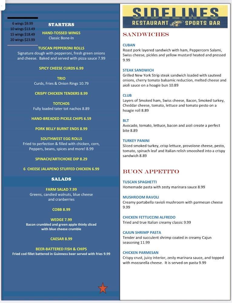 Sidelines Bar & Grill Menu image 4
